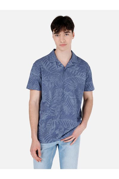 Colin's Cămașă albastră cu mânecă polo pentru bărbați