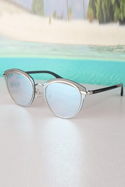 Daniel Klein Buz Mavi Gümüş Aynalı Yuvarlak Oval Kadın Güneş Gözlüğü