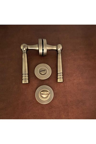 KOLDOOR Ottoman Mat - Antique Yellow Round Rosette WC Bathroom Door Handle 1 Set