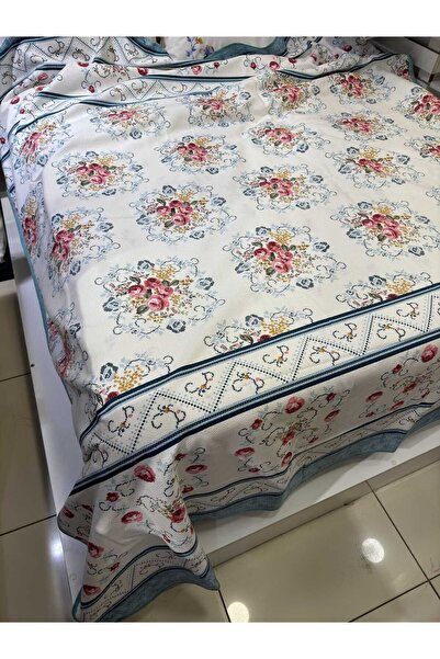 ŞENER HOME Bouquet Pattern Printed 150x240 CmSingle Single Pike - Petrol Green
