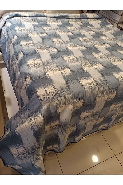 ŞENER HOME Patchwork Pattern Printed 150x240 CmSingle Single Stiuca - Albastru
