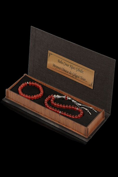 TESBİHCİBABA Natural Stone Rosary and Bracelet Set - The Most Beautiful Gift Style Father Gift Box