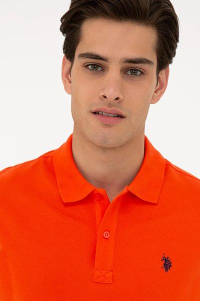 U.S. Polo Assn. Ανδρικό μπλουζάκι πόλο με σκούρο μοτίβο λουλουδιών ροδιού