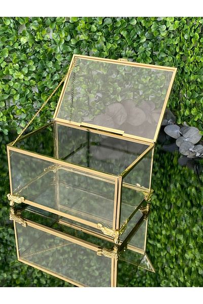 bt bera tasarım Gold Glass Box - Rose Box