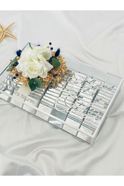 bt bera tasarım 3 Güllü Gümüş Kız İsteme Çikolatası