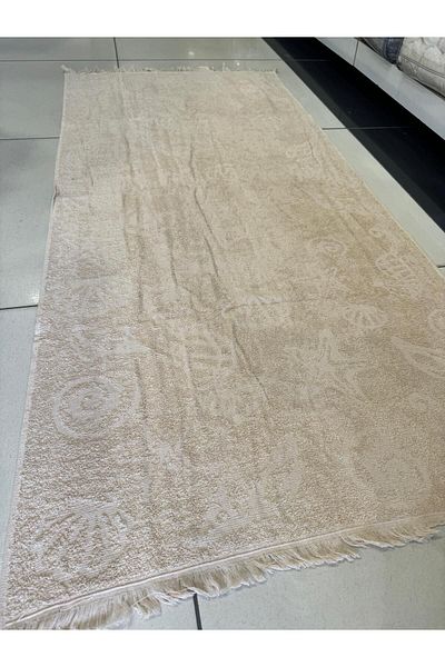 ŞENER HOME Πετσέτα θαλάσσης ανοιχτό καφέ 70x150 εκ. με κρόσσια