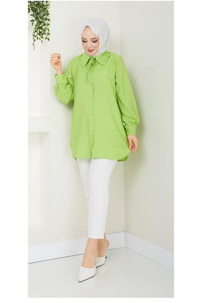 Nergis Neva Butik Ruffle Detailed Collar Tunic