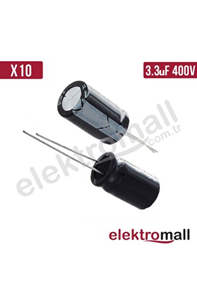 ELEKTROMALL 3.3 Uf 400v Elektrolitik Kondansatör 8x13 Mm - 10 Adet