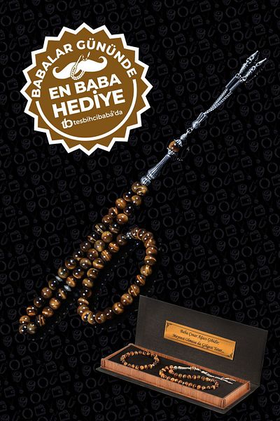 TESBİHCİBABA Natural Stone Rosary and Bracelet Set - The Most Beautiful Gift Style Father Gift Box