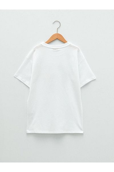 LC Waikiki Tricou din bumbac cu mânecă scurtă cu imprimeu pentru copii LCW pentru fete
