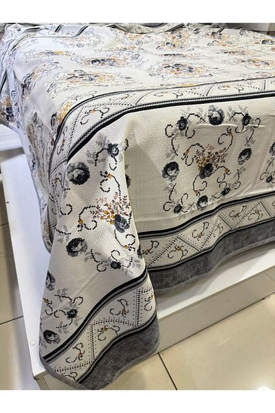 ŞENER HOME Bouquet Pattern Printed 150x240 CmSingle Single Pike - Gray