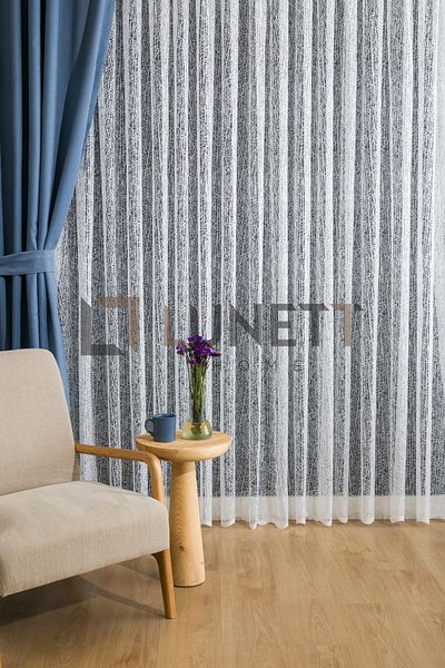 LUNETT HOME Tree Bark Sparse Pleated Tulle Curtain