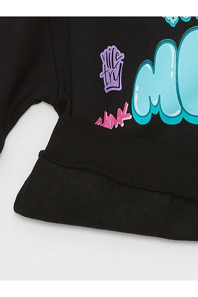 LC Waikiki LCW Kids Girl - суичър с дълъг ръкав с щампа с кръгло деколте