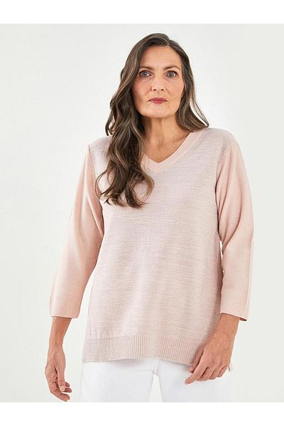 LC Waikiki LCW Grace Pulover de damă cu decolteu în V, solid, cu mânecă lungă