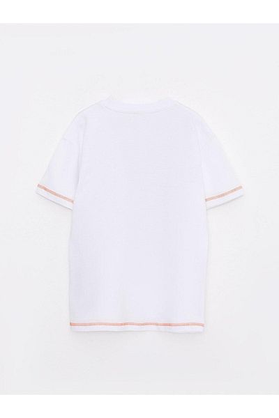 LC Waikiki LCW Kids Crew Neck με εμπριμέ κοντομάνικο βαμβακερό μπλουζάκι για αγόρι