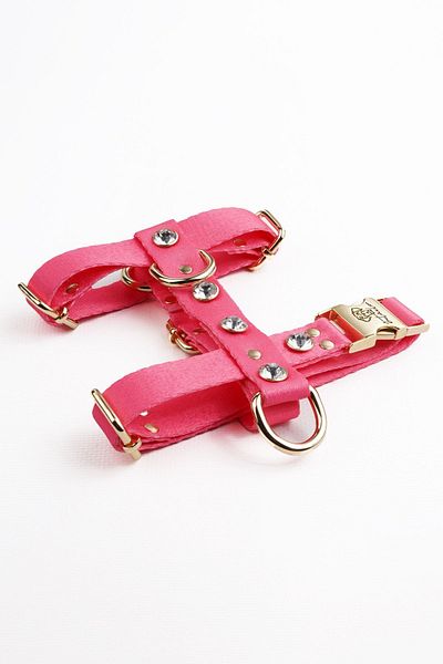 TheTailor Fuchsia Pink Diamond Leash Set - Anti-Escape, Chest and Trip Leash