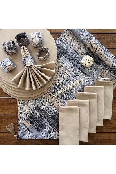 desen izmir New Season American Service - Motif Patterned 6 Plate and Runner Cover