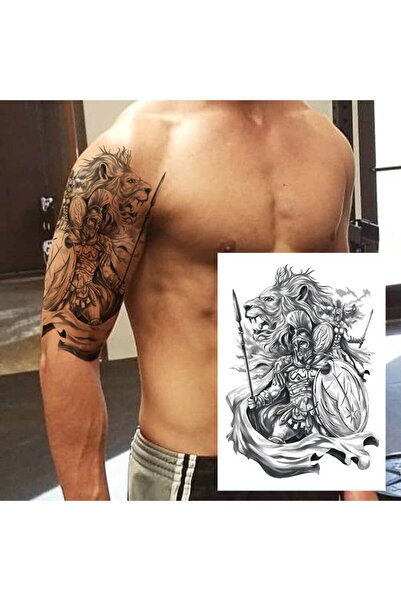Tattoo Gerçekci Geçici Savaşcı Desenli Dövme Etiket Kadın Erkek Kol Bacak