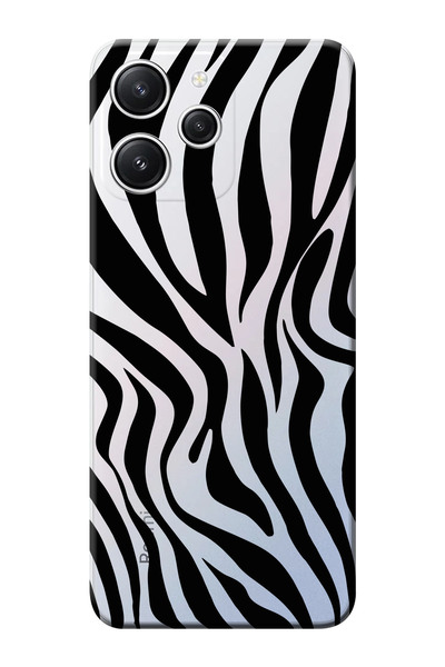 shoptocase Redmi 12 Uyumlu Zebra Desenli Şeffaf Telefon Kılıfı
