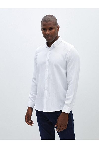 LC Waikiki Ανδρικό πουκάμισο LCW Vision Slim Fit - Μακρύ μανίκι και Dobby