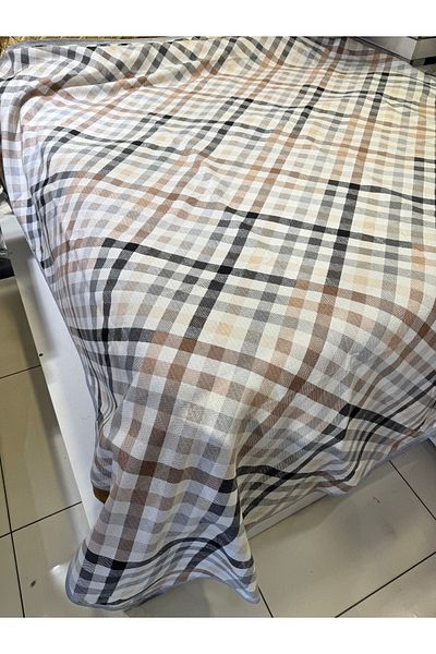 ŞENER HOME Gingham Pattern 150X240 cm Single Single Pique Logic - Gray