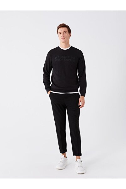 LC Waikiki LCWAIKIKI Classic Bisiklet Yaka Uzun Kollu Baskılı Erkek Sweatshirt