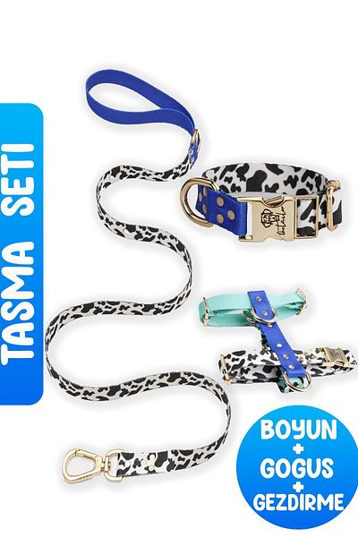 TheTailor Blue Berry 3-Piece Collar Set - Anti-Escape, Chest and Neck Collar and Travel Collar
