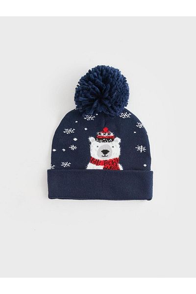 LC Waikiki LCW ACCESSORIES Strickmütze für Jungen mit Neujahrsmotiv