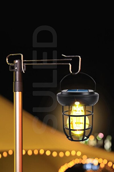 SULED Solar Şarjlı Hareket Sensörlü Led Fener Işık 15W Askılı 3 Modlu Otomatik Led Kamp Bahçe Lambası