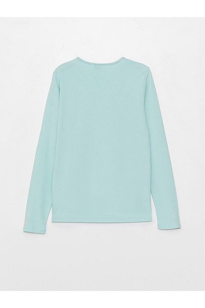 LC Waikiki LCW Kids Girls - Μακρυμάνικο μπλουζάκι με στάμπα με λαιμόκοψη