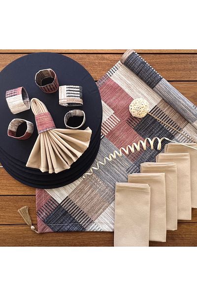 desen izmir New Season Kilim Pattern 6 φόρτωσης και 6 δαχτυλιδιών χαρτοπετσέτας και κάλυμμα δρομέα - American Service