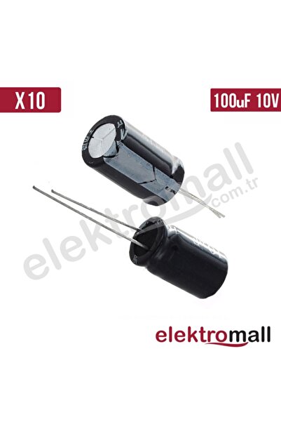 ELEKTROMALL 100 Uf 10v Elektrolitik Kondansatör 5x11 Mm - 10 Adet