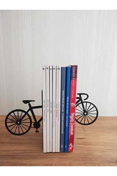 risingmaber Dekoratif Bisiklet Desenli Metal Kitap Tutucu Ve Metal Kitap Dest...