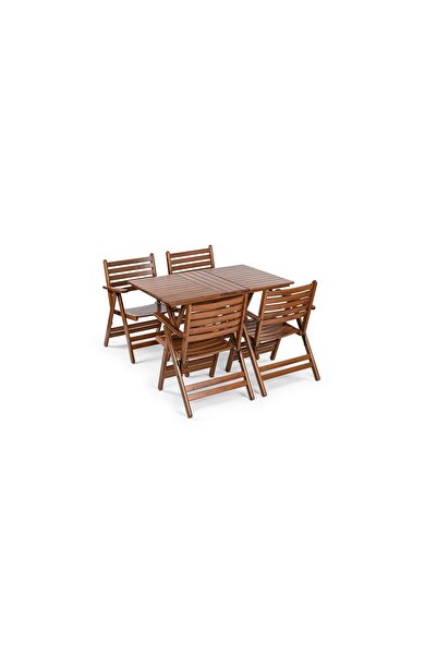 mebel stil London Takım (Masa 80x120) - Katlanır, Ahşap Bahçe, Teras, Balkon ...