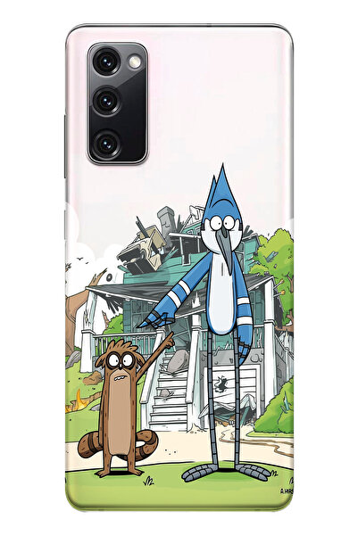 SUPER FRAME Samsung Galaxy S20 FE Uyumlu Mordecai ve Rigby Tasarımlı Şeffaf T...