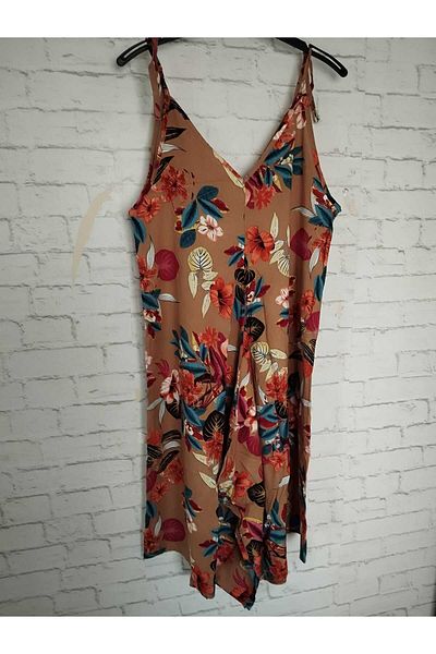 anne moda ankara Φαρδιά καλοκαιρινή βαμβακερή φόρμα με λουράκια