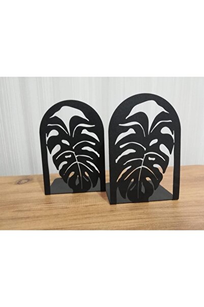risingmaber Dekoratif Yaprak Desenli Metal Kitap Tutucu Ve Metal Kitap Desteği 2'li Paket Mk14s