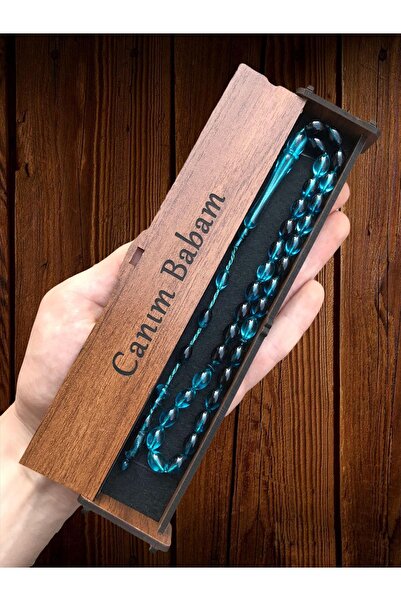 KANUNİ TESBİH Cadou pentru tată, cutie de lemn cu promisiune scrisă, sistem m...