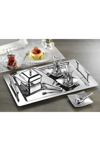 Umut Karcı Tiamo Ela 40 Parça Çay Seti 304 Kalite Paslanmaz Çelik