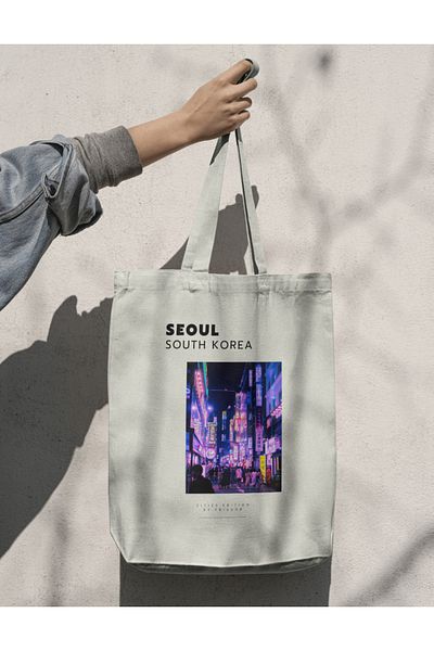 redame Seoul Night Cloth Bag - Cities Series, South Korea Tote Bag
