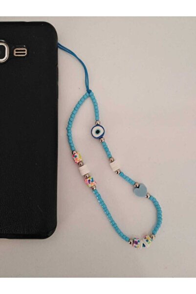 nasclaycollection Fimo Charm Phone Decoration with Blue Character