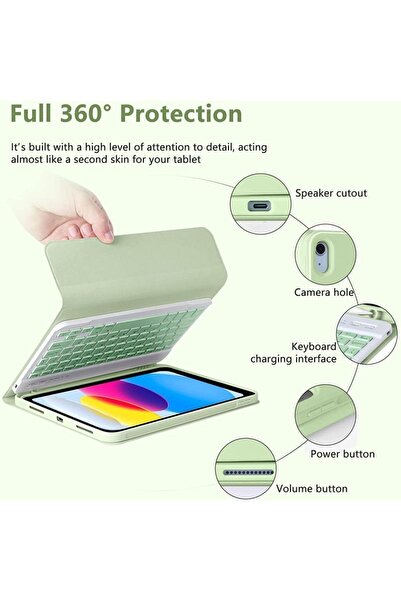 Fogy İpad Air 11 Inç M2 Çipli 6.Nesil 2024 Case Uyumlu Bluetooth Türkçe Q Klavyeli Kılıfı