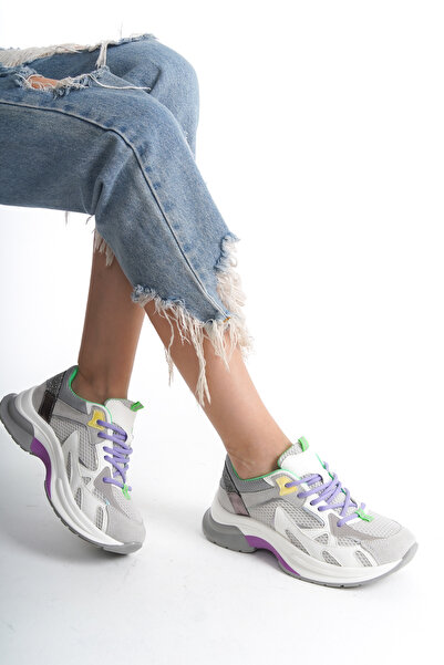 öz se shoes Lavanda Sim Detaylı Bağcıklı Günlük Kadın Sneaker