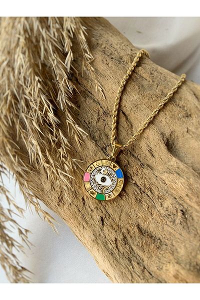 Atölye Merdiven 316 L Anti-tarnish Super Luck Talisman Steel Necklace