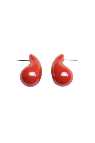 Ervalina Italian Chubby Earrings - Tear Drop, 1402 Model Orange