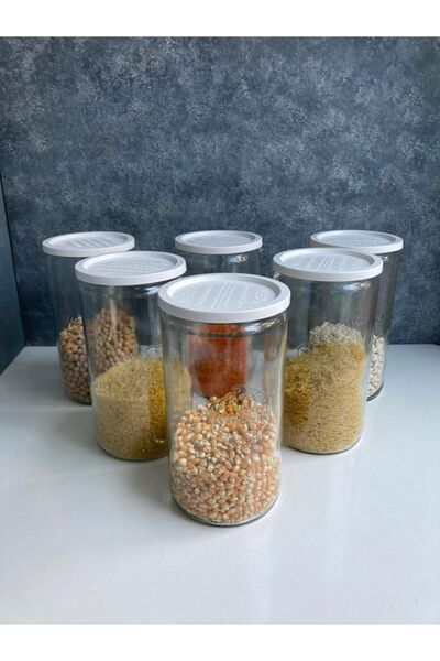 Weck 1590 Ml Silindir Beyaz Kapaklı Saklama Kavanozu 6 Adet