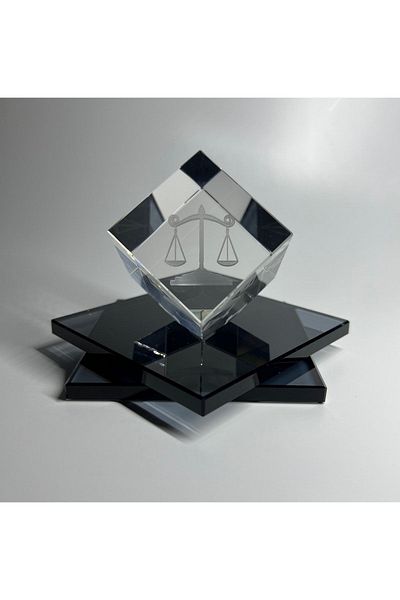 Gündoğan Kristal Special In-Glass Logo Cube Blasting for Lawyer Judge Prosecutors