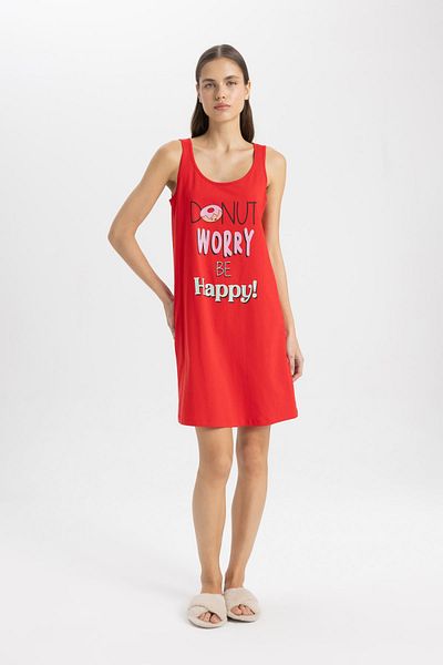 DeFacto Be in Love Printed Sleeveless Nightgown - C7971AX24HS