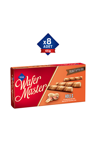 Çizmeci Time Wafer Master ROLLS Yer Fıstığı Kremalı Rulo Gofret 65 Gr. 8 Adet