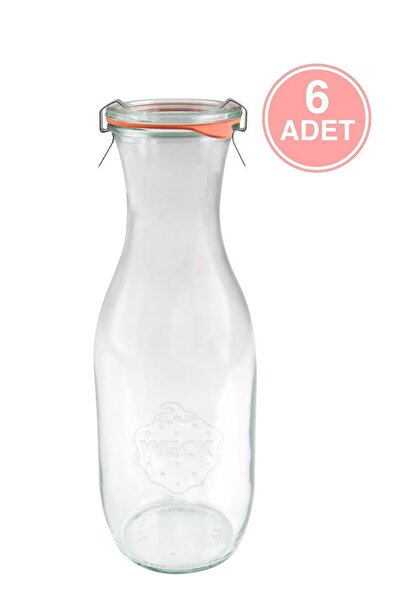 Weck برطمان تخزين مشروبات زجاجي سعة 1062 مل 6 قطع
